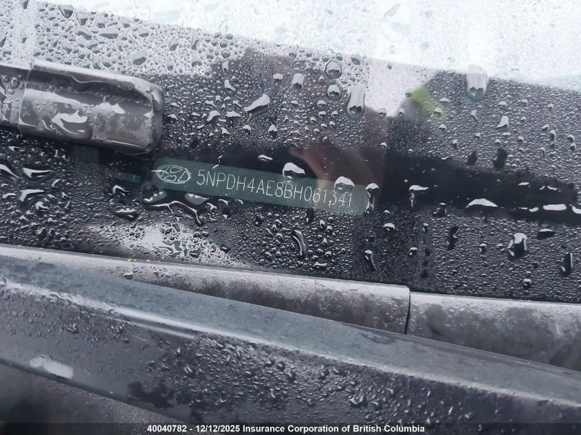 2011 Hyundai Elantra Gls/Limited VIN: 5NPDH4AE8BH061341 Lot: 40040782