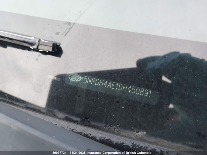 2013 Hyundai Elantra Gls/Limited VIN: 5NPDH4AE1DH450891 Lot: 40037734