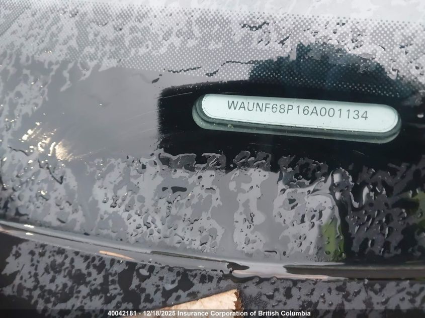 2006 Audi A3 VIN: WAUNF68P16A001134 Lot: 40042181