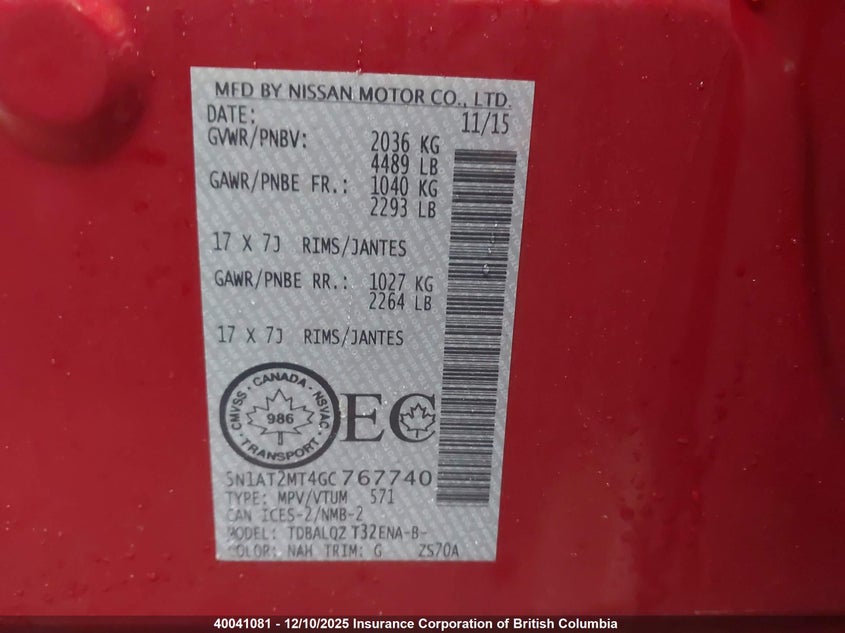 5N1AT2MT4GC767740 2016 NISSAN ROGUE photo no. 9