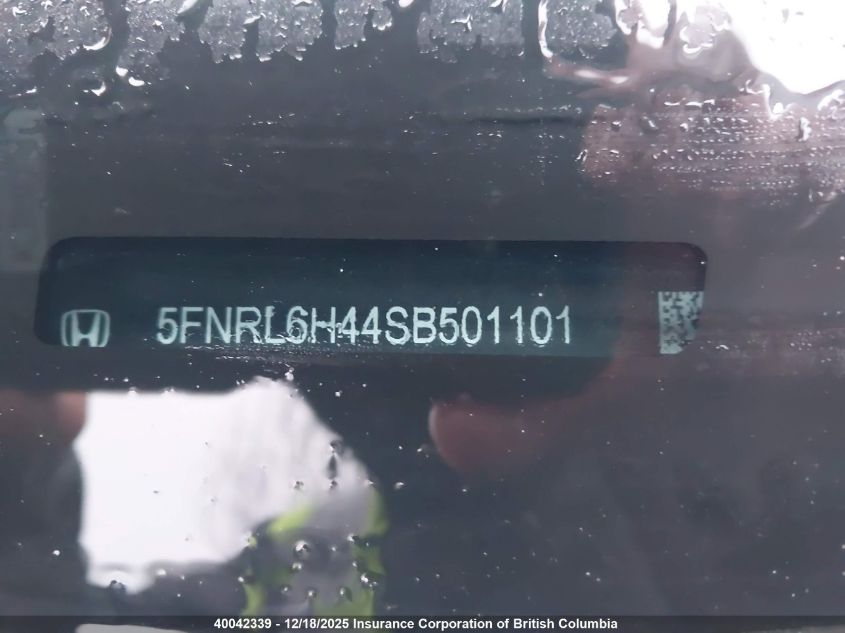 2025 Honda Odyssey Sport VIN: 5FNRL6H44SB501101 Lot: 40042339