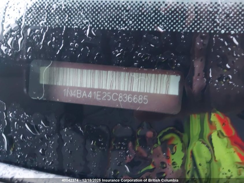 2005 Nissan Maxima Se/Sl VIN: 1N4BA41E25C836685 Lot: 40042374