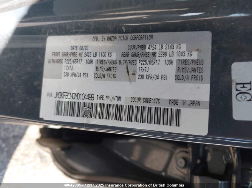 JM3KFBCM0M0104499 2021 MAZDA CX-5 photo no. 9