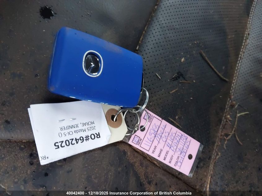 2025 Mazda Cx-5 VIN: JM3KFBDM2S0564999 Lot: 40042400