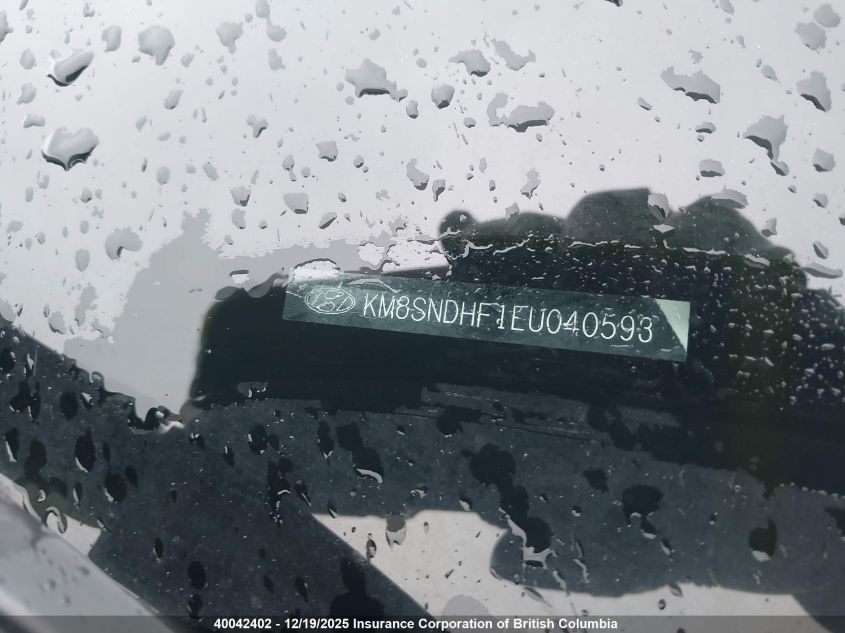 2014 Hyundai Santa Fe Gls VIN: KM8SNDHF1EU040593 Lot: 40042402