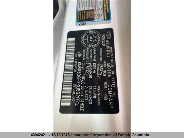 2025 Hyundai Palisade Limited VIN: KM8R5DGEXSU892072 Lot: 40042421