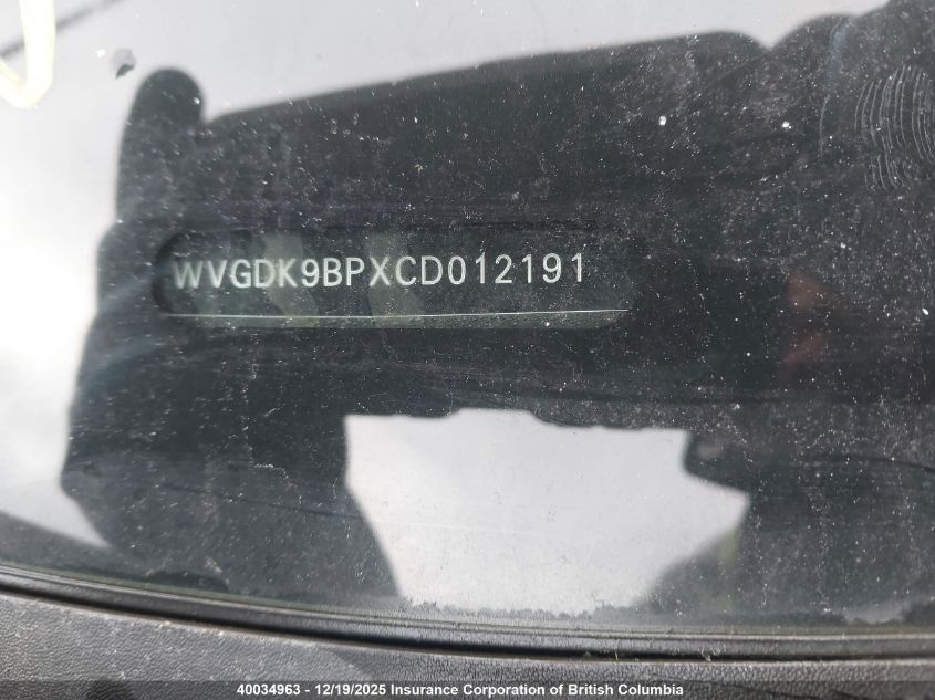 2012 Volkswagen Touareg Tdi VIN: WVGDK9BPXCD012191 Lot: 40034963