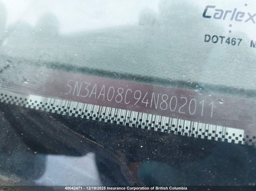 2004 Infiniti Qx56 VIN: 5N3AA08C94N802011 Lot: 40042471