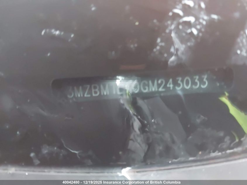 2016 Mazda 3 Touring VIN: 3MZBM1L70GM243033 Lot: 40042480