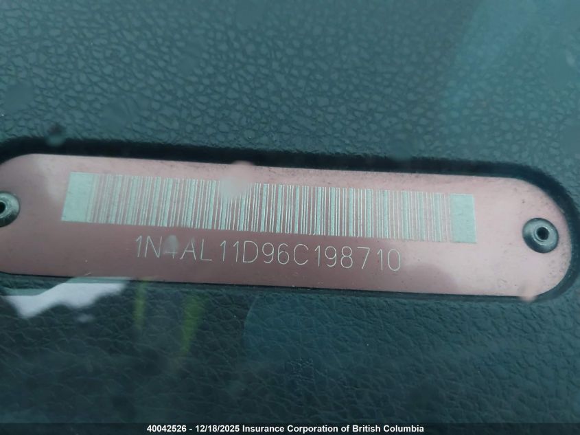 2006 Nissan Altima S/Sl VIN: 1N4AL11D96C198710 Lot: 40042526