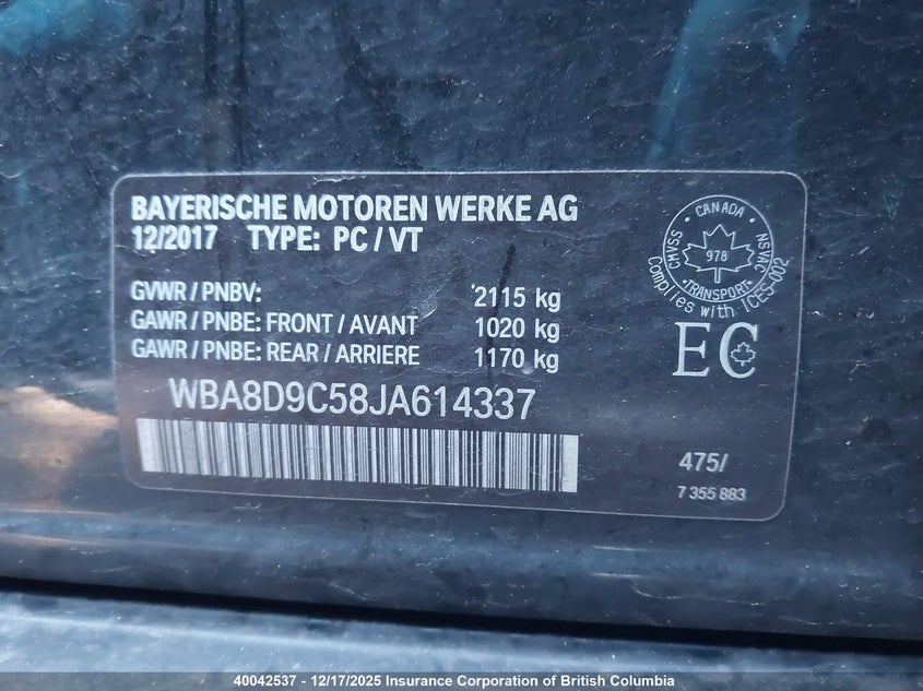 WBA8D9C58JA614337 2018 BMW 3ER photo no. 9