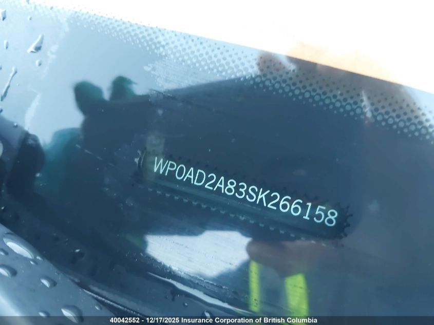 2025 Porsche 718 Cayman Gts 4.0 VIN: WP0AD2A83SK266158 Lot: 40042552