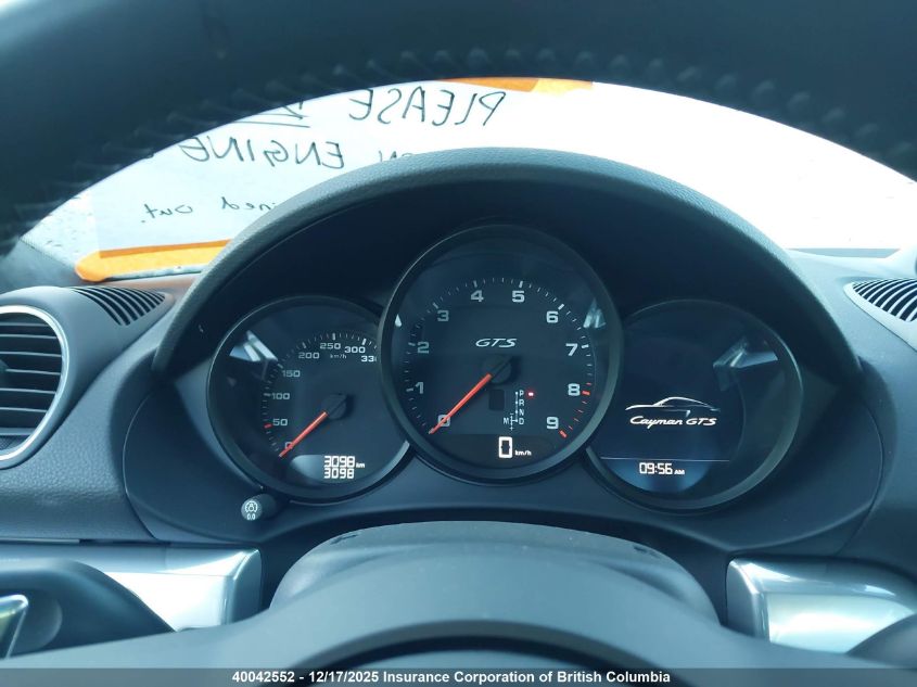 2025 Porsche 718 Cayman Gts 4.0 VIN: WP0AD2A83SK266158 Lot: 40042552