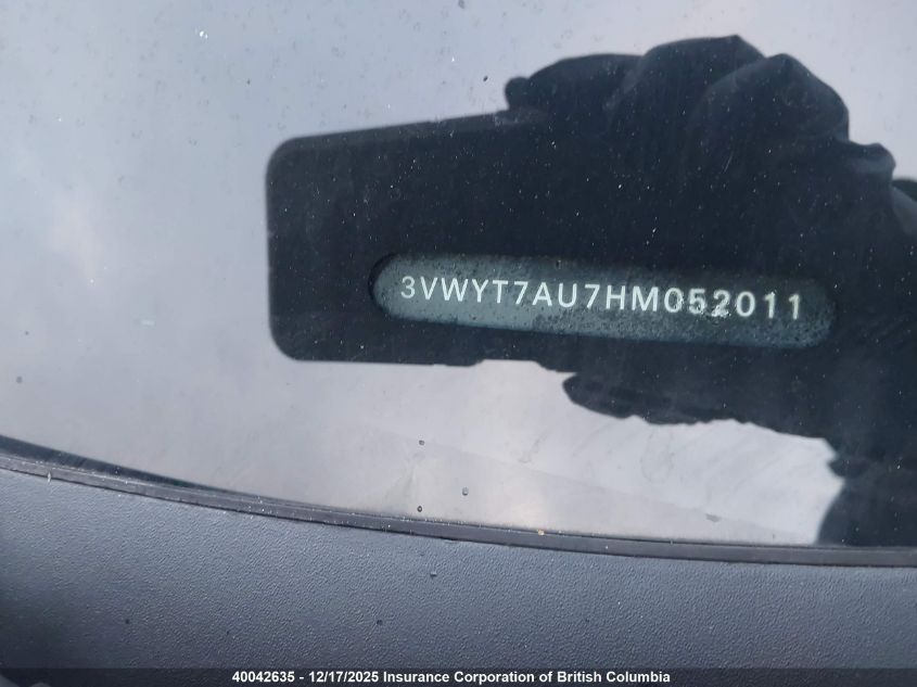 2017 Volkswagen Gti VIN: 3VWYT7AU7HM052011 Lot: 40042635
