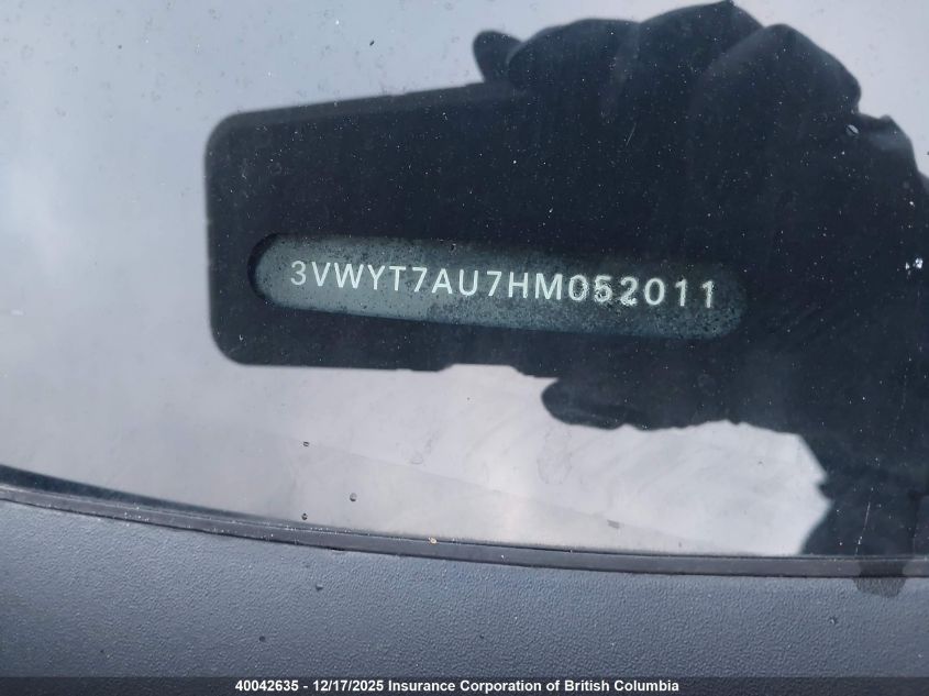 2017 Volkswagen Gti VIN: 3VWYT7AU7HM052011 Lot: 40042635