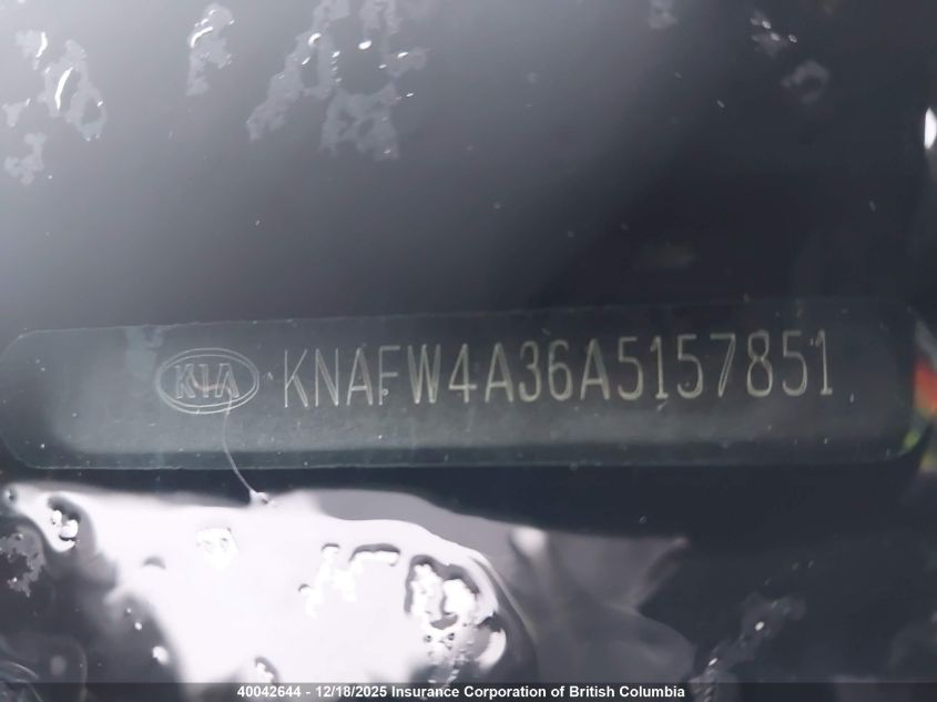 2010 Kia Forte VIN: KNAFW4A36A5157851 Lot: 40042644