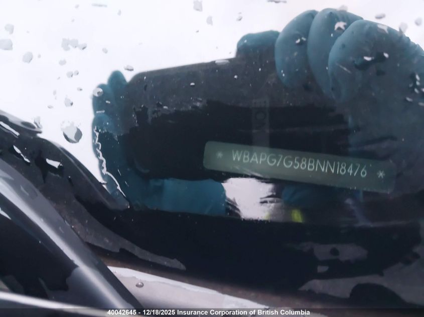 2011 BMW 323I VIN: WBAPG7G58BNN18476 Lot: 40042645