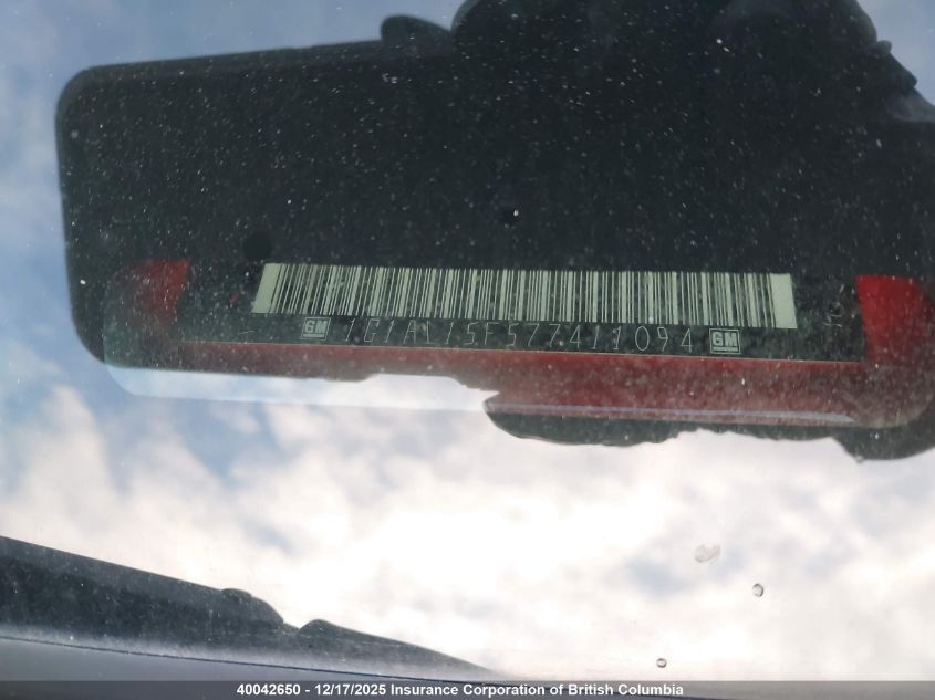 2007 Chevrolet Cobalt Lt VIN: 1G1AL15F577411094 Lot: 40042650