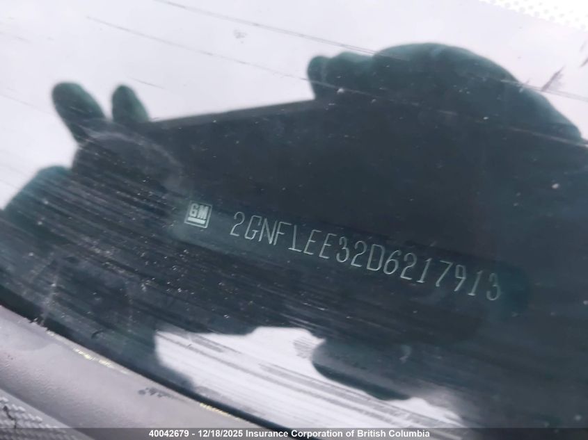 2013 Chevrolet Equinox Lt VIN: 2GNFLEE32D6217913 Lot: 40042679