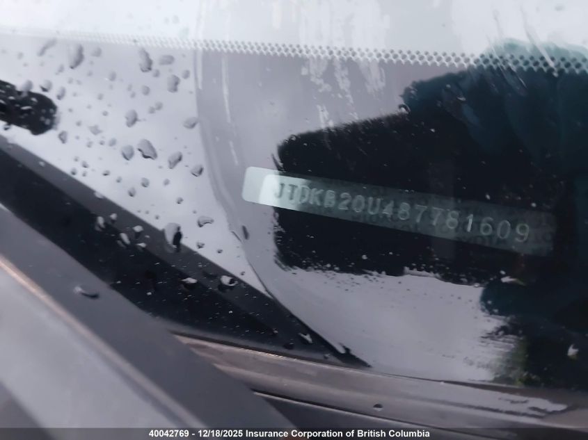 2008 Toyota Prius VIN: JTDKB20U487781609 Lot: 40042769