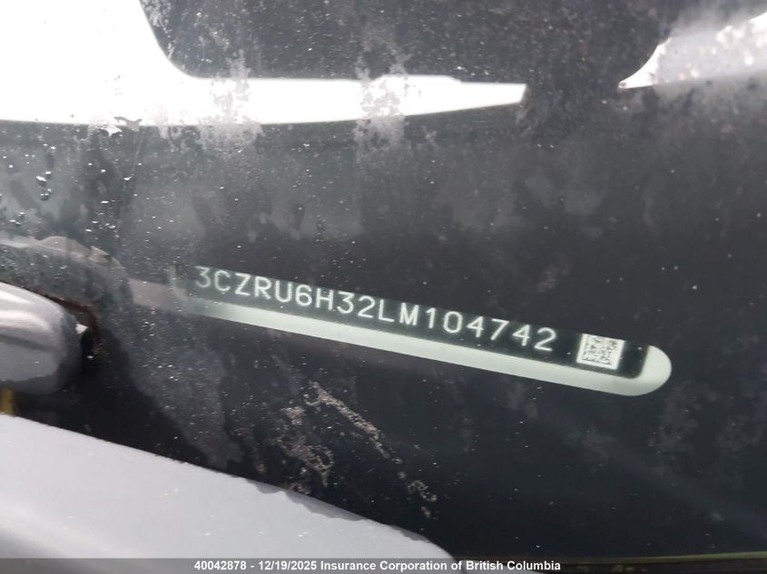 2020 Honda Hr-V VIN: 3CZRU6H32LM104742 Lot: 40042878