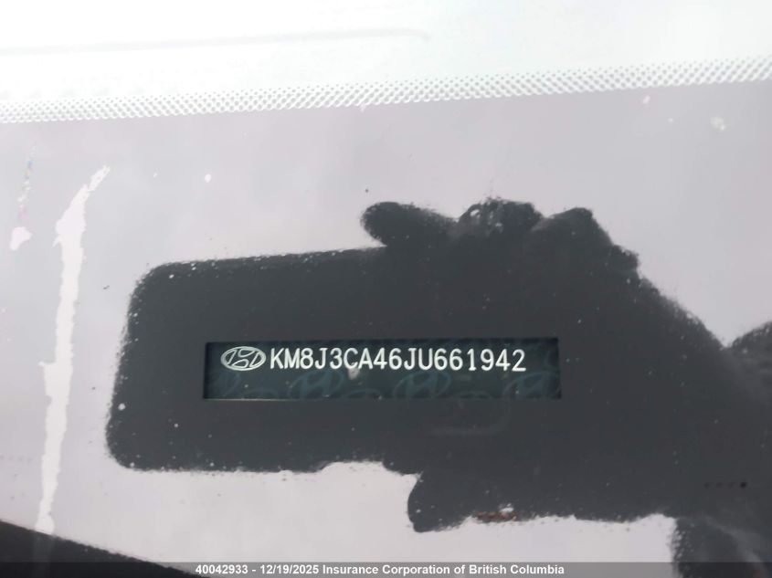 2018 Hyundai Tucson Limited/Sport And Eco/Se VIN: KM8J3CA46JU661942 Lot: 40042933