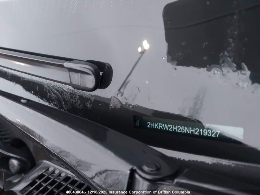 2022 Honda Cr-V VIN: 2HKRW2H25NH219327 Lot: 40043004