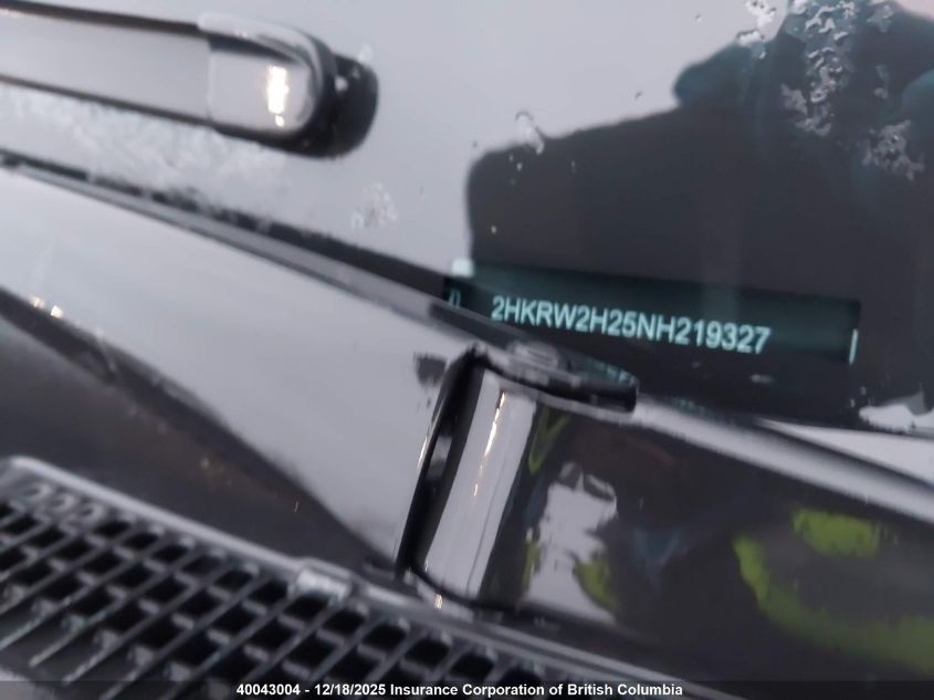 2022 Honda Cr-V VIN: 2HKRW2H25NH219327 Lot: 40043004