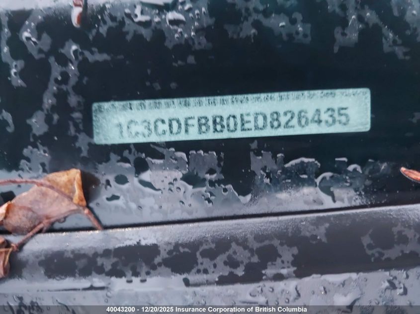 2014 Dodge Dart Sxt VIN: 1C3CDFBB0ED826435 Lot: 40043200