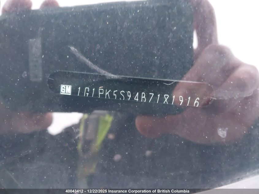 2011 Chevrolet Cruze VIN: 1G1PK5S94B7181916 Lot: 40043412