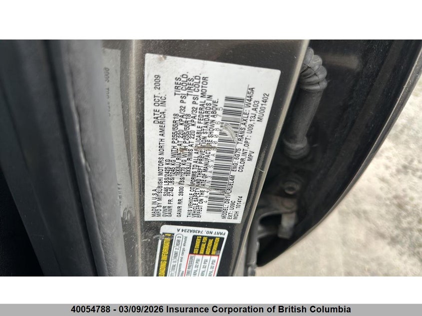 2010 Mitsubishi Endeavor Se VIN: 4A4JN3ASXAE008675 Lot: 40054788