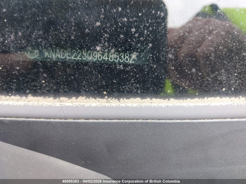 2009 Kia Rio VIN: KNADE223096485382 Lot: 40055383