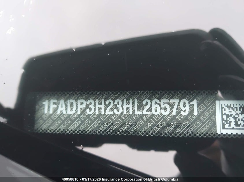 2017 Ford Focus VIN: 1FADP3H23HL265791 Lot: 40058610