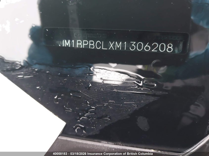 2021 Mazda 3 Preferred VIN: JM1BPBCLXM1306208 Lot: 40058183