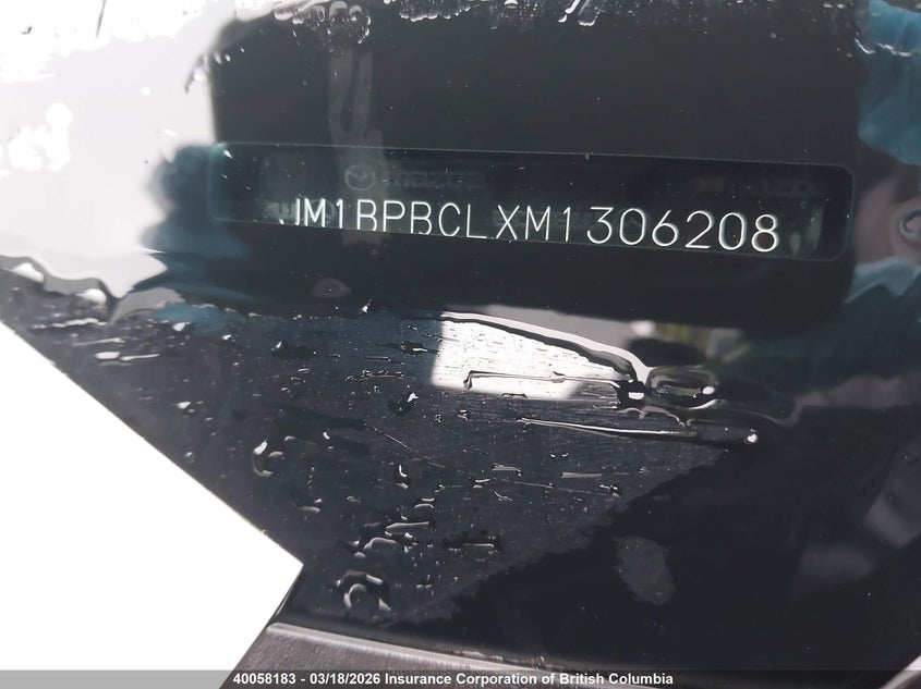 2021 Mazda 3 Preferred VIN: JM1BPBCLXM1306208 Lot: 40058183