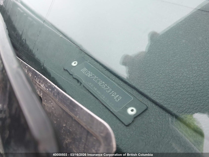 2013 Mercedes-Benz Sprinter 2500 VIN: WD3BE7CC9D5731943 Lot: 40058503