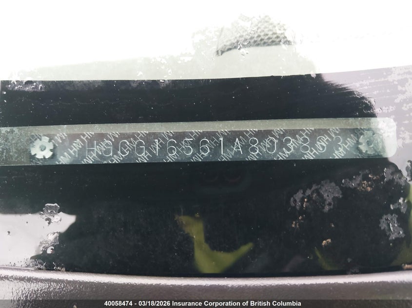 2001 Honda Accord Ex VIN: 1HGCG16561A803863 Lot: 40058474