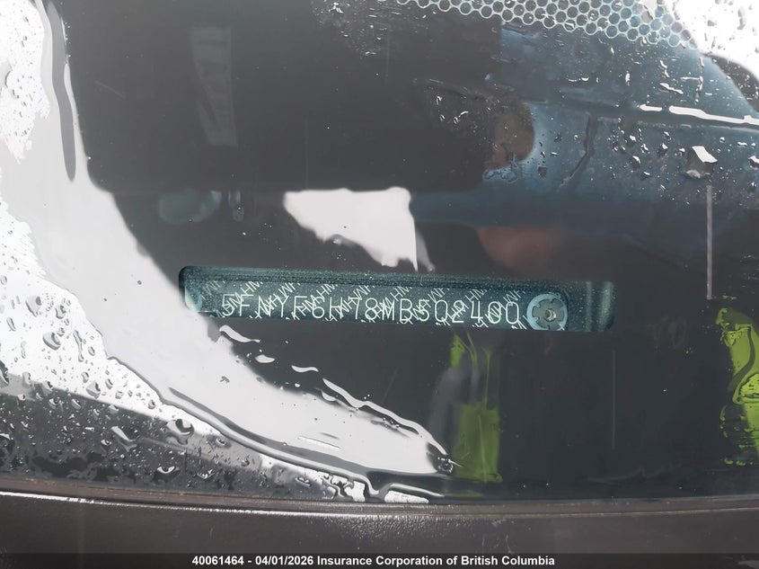 2021 Honda Pilot Black VIN: 5FNYF6H78MB502400 Lot: 40061464