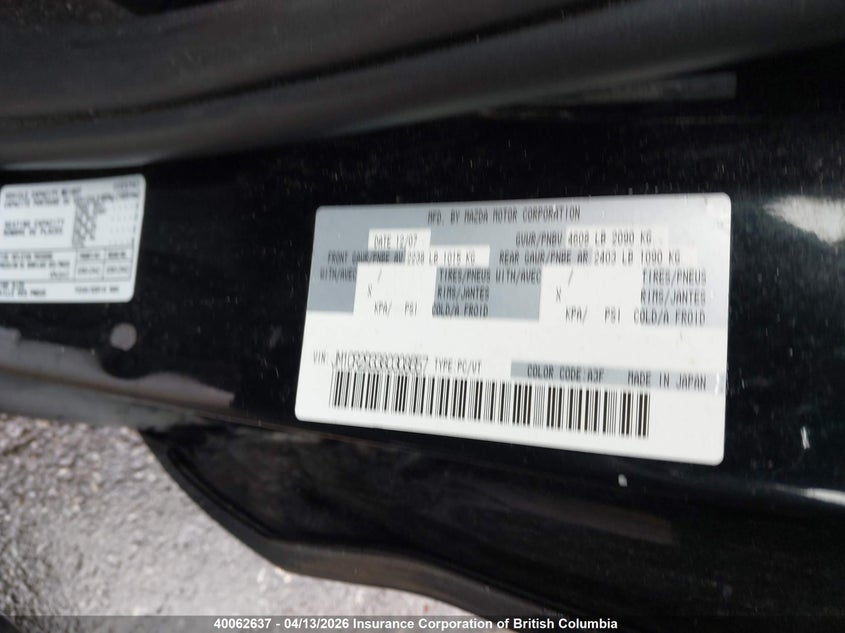 2008 Mazda 5 VIN: JM1CR293380308657 Lot: 40062637