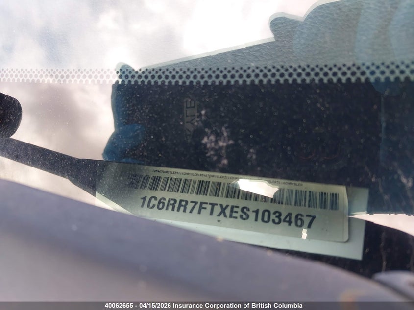 2014 Ram 1500 St VIN: 1C6RR7FTXES103467 Lot: 40062655