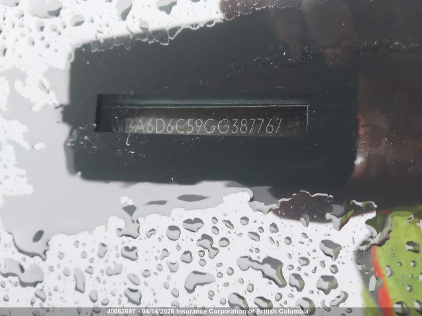 2016 BMW 650I VIN: WBA6D6C59GG387767 Lot: 40062697