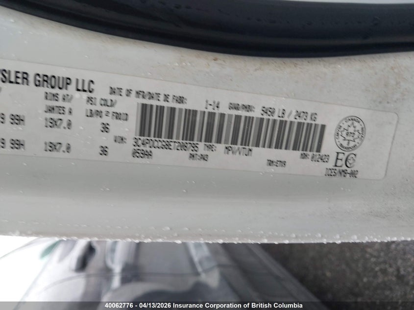 2014 Dodge Journey Sxt VIN: 3C4PDCCG8ET208795 Lot: 40062776