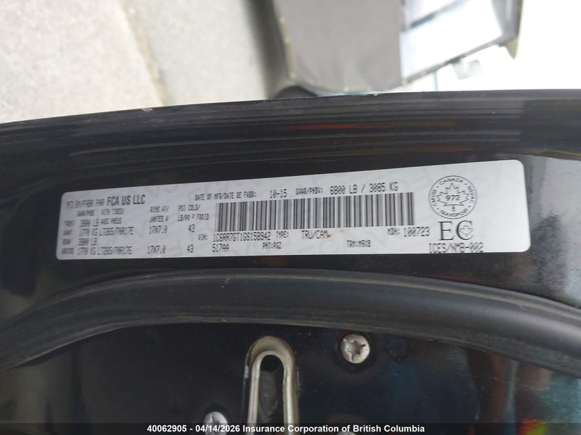 2016 Ram 1500 Slt VIN: 1C6RR7GT1GS158942 Lot: 40062905