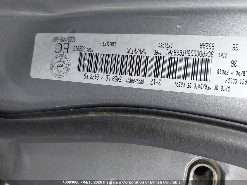 2017 Dodge Journey Crossroad VIN: 3C4PDCGG9HT629701 Lot: 40063068