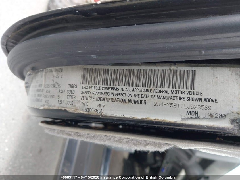 1990 Jeep Wrangler / Yj Laredo VIN: 2J4FY59T1LJ523589 Lot: 40063117