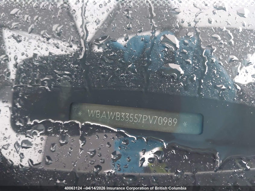 2007 BMW 328I VIN: WBAWB33557PV70989 Lot: 40063124