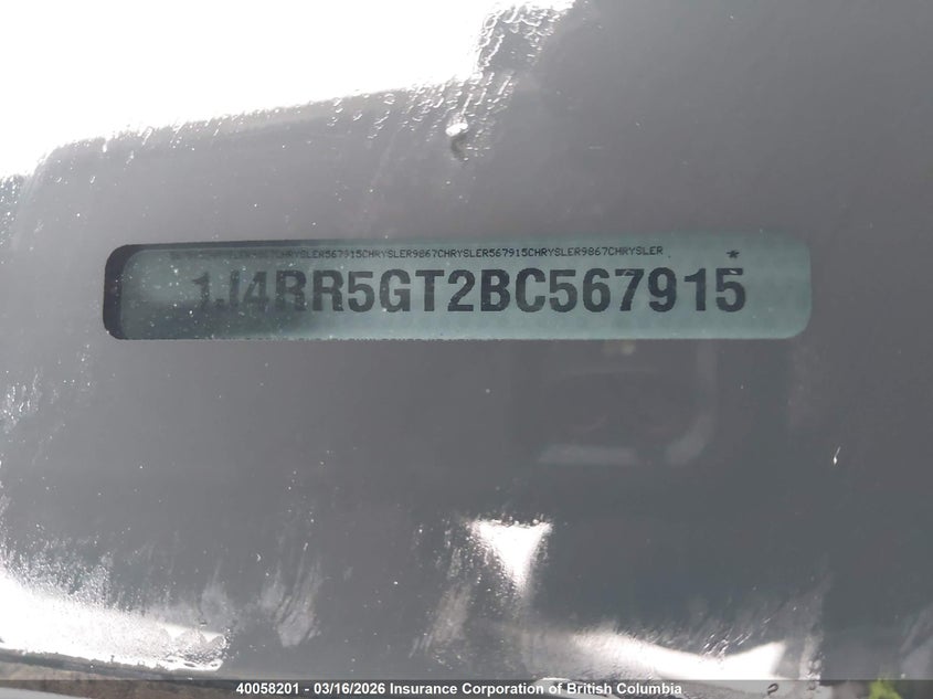 2011 Jeep Grand Cherokee Limited VIN: 1J4RR5GT2BC567915 Lot: 40058201