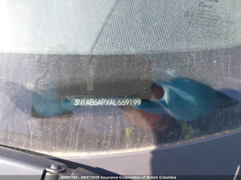 2010 Nissan Sentra 2.0/2.0S/Sr/2.0Sl VIN: 3N1AB6APXAL669199 Lot: 40061764