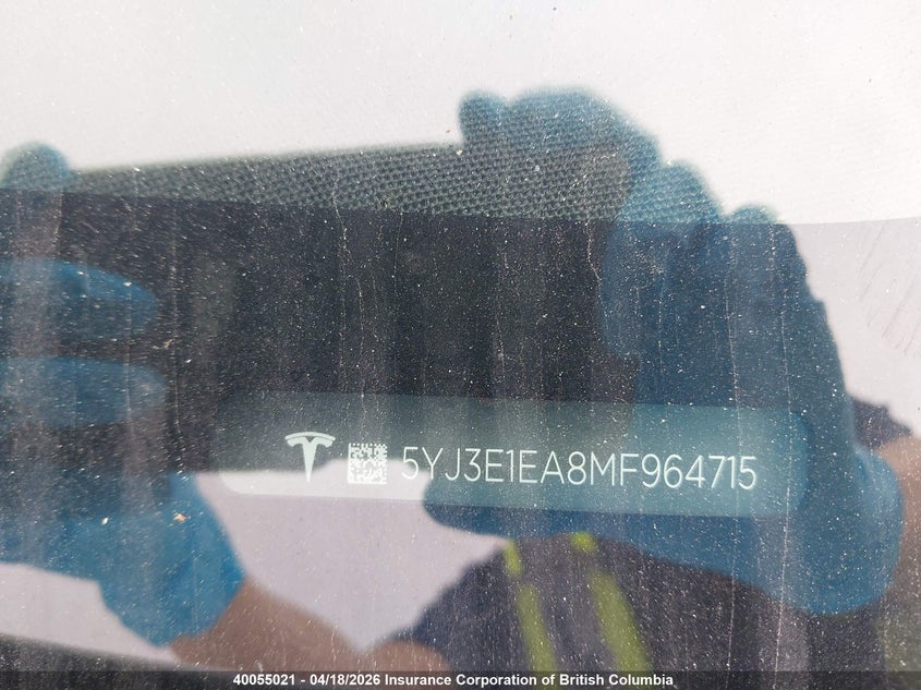2021 Tesla Model 3 VIN: 5YJ3E1EA8MF964715 Lot: 40055021