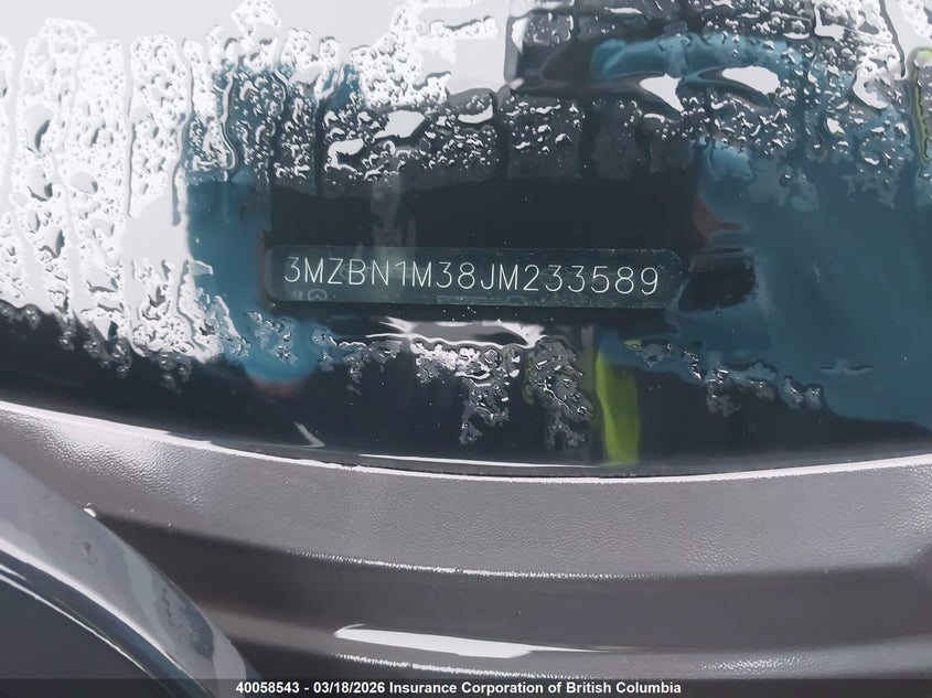 2018 Mazda 3 Grand Touring VIN: 3MZBN1M38JM233589 Lot: 40058543